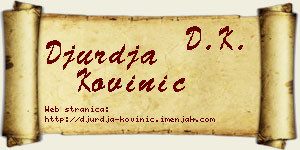 Đurđa Kovinić vizit kartica